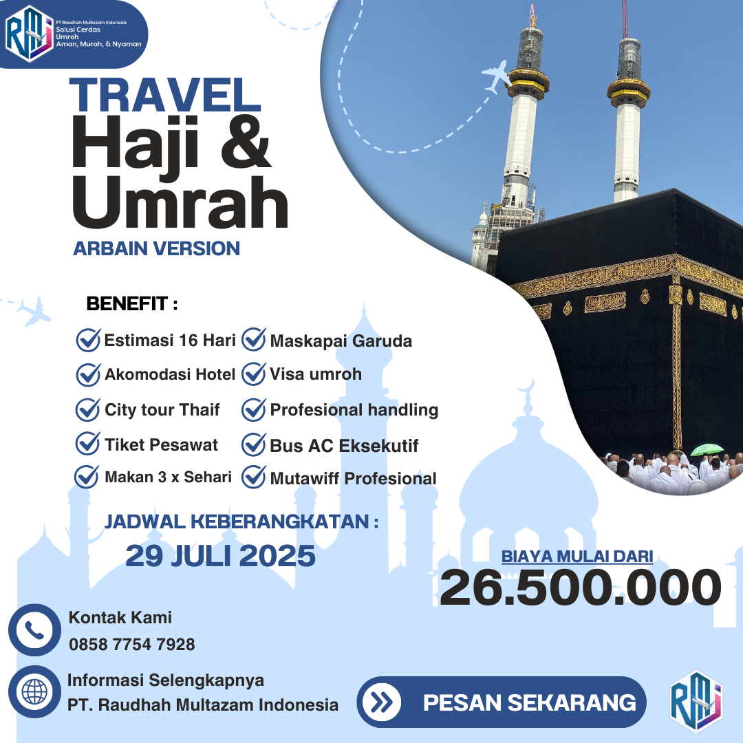 PROGRAM UMROH 16D 29/07/2025 - BY Garuda Indonesia