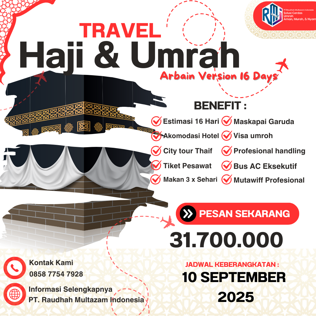 PROGRAM UMROH 16D 10/09/2025 - BY Garuda Indonesia