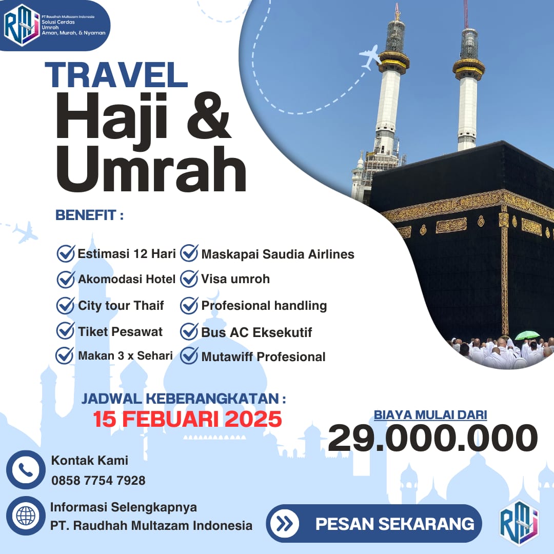 Umroh 12 Hari 15 February 2024