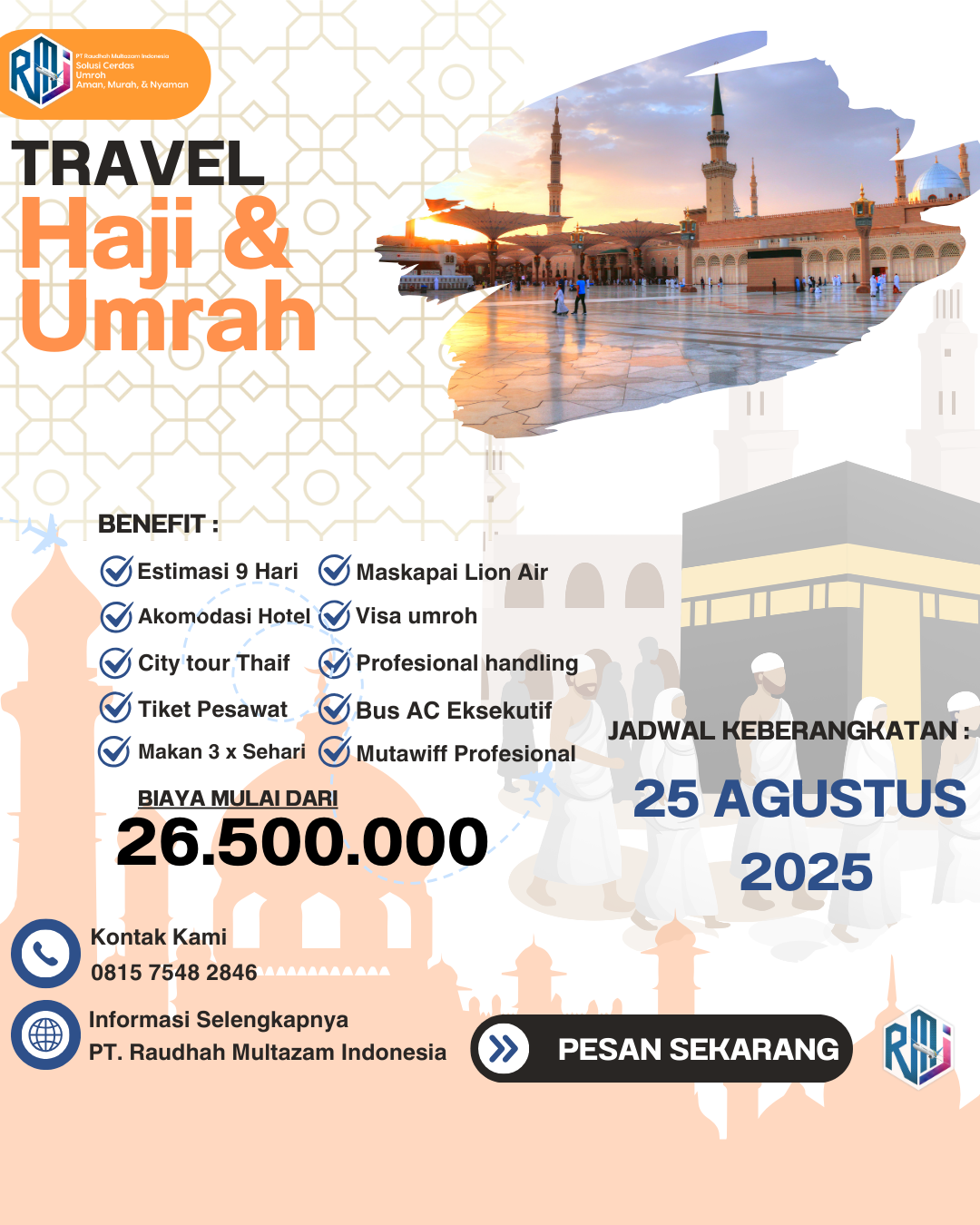PROGRAM UMROH 9D 25/08/2025 - BY Lion Air Lines