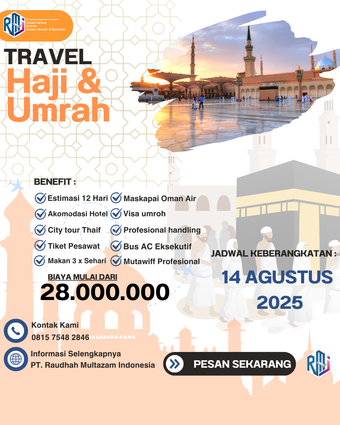 PROGRAM UMROH 12D 14/08/2025 - BY Oman Airlines
